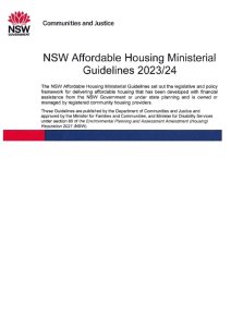 Affordable Housing Ministerial Guidelines - NSW | Aboriginal Housing Office